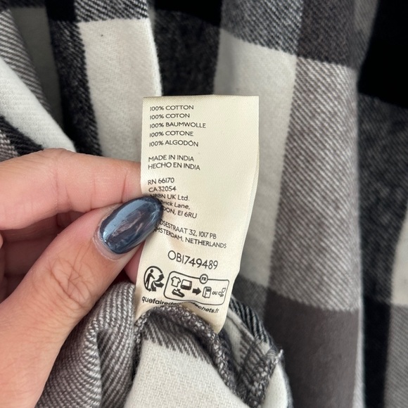 FREE PEOPLE Izzy Cargo Shirt in Black & Cream M - Picture 6 of 7